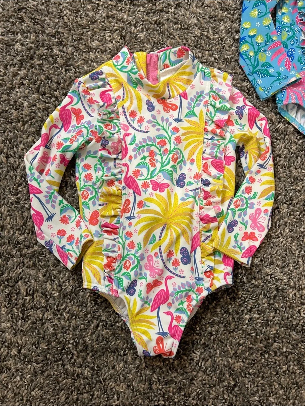 Mini Boden One Piece Rashgard Swimsuits bundle of 2, size 6/9 Month.